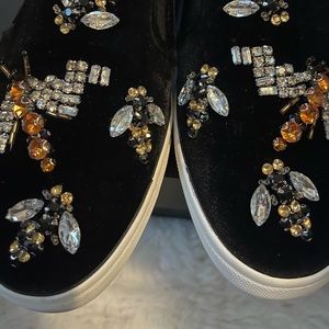 INC International Concepts Womens Sammee Slip-On Sneaker Black Velvet